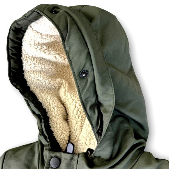 Swiss Alps Youth Boy Puffer Coat Jacket Winter Snow Fleece Hood Size 5/6 Green - Picture 10 of 11